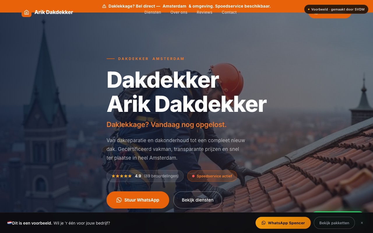 Website voor Dakdekkersbedrijf Van Dijk