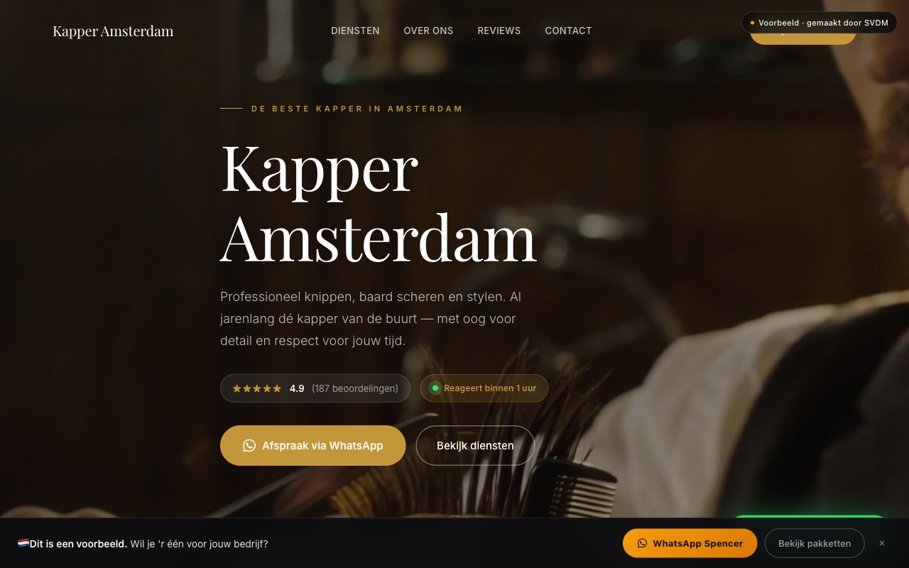 Website voor Kapsalon De Jong